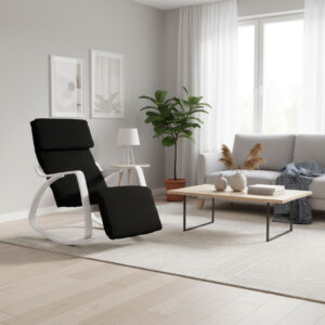 Supamoji kėdė su reguliuojama kojų atrama, balta ir juoda, ModernHome - Image 3
