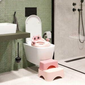 Vaikiška tualeto kėdutė su laipteliais ir platforma, rožinė, ECOTOYS - Image 3