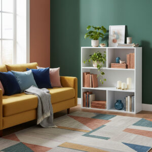 Moderni pastatoma lentyna svetainei ir miegamajam, 3 lygių, balta, ModernHome - Image 3