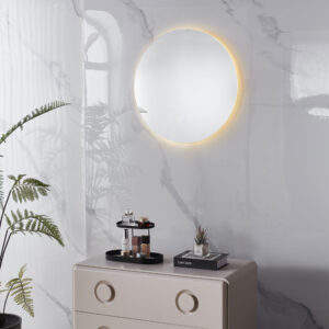 Apvalus LED vonios veidrodis, montuojamas ant sienos, 60 cm, 3 spalvų, jutiklinis jungiklis ModernHome - Image 3