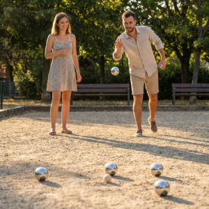 „Boules“ žaidimo rinkinys „Petanque“, 6 rutuliai + dėklas ir priedai - Image 3