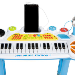 Klaviatūra vargonai pianinas su mikrofonu MP3 mėlynas - Image 3