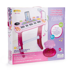 Klaviatūros sintezatorius su mikrofonu, MP3, rožinis - Image 3