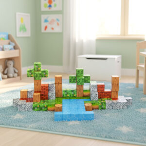 Magnetinių konstruktorių rinkinys vaikams, 87 detalės, kaladėlės - Image 3