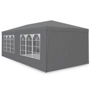 Sodo komercinė pavėsinė-palapinė, 3x6 m, 6 sienos, pilka, MultiGarden - Image 3