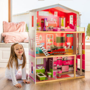 Didelis medinis lėlių namelis su liftu - Malibu Residence ECOTOYS - Image 3