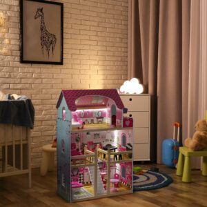 Medinis lėlių namelis su baldais, ECOTOYS - Image 3