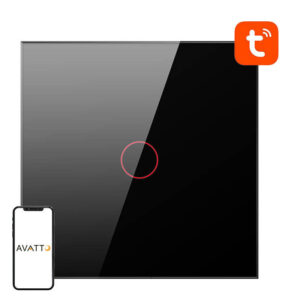 Smart Light Switch WiFi Avatto TS02-EU-B1 1 Way TUYA juodos spalvos