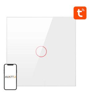 Smart Light Switch ZigBee Avatto ZTS02-EU-W1 1 Way TUYA baltos spalvos