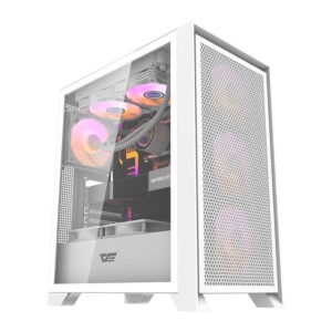 Darkflash DRX70 MESH Kompiuterio korpusas baltos spalvos + 4 RGB ventiliatoriai