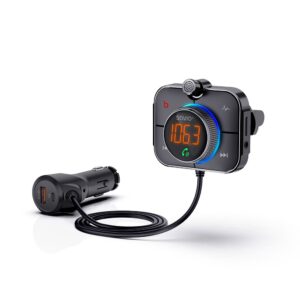 Savio TR-14 Transmiter FM z Bluetooth i ładowarką PD 87,6 - 107,9 MHz Bluetooth/USB Juoda