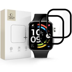 HIBRIDINIS STIKLAS Tech-Protect GLASS FLEX+ 2-PACK XIAOMI REDMI WATCH 6 JUODAS