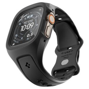 SPIGEN LIQUID AIR PRO & GRŪDINTAS STIKLAS APPLE WATCH ULTRA 1 / 2 / 3 (49 MM) JUODAS - Image 3