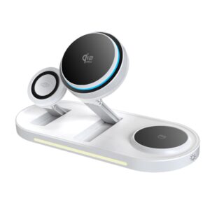 Tech-Protect A51 ArcticBoost 3in1 Magnetinis MagSafe belaidis įkroviklis 25W QI2.2 baltos spalvos - Image 3