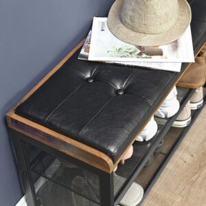 LOFT medinė batų spintelė su lentyna ir sėdimąja dalimi - Image 4
