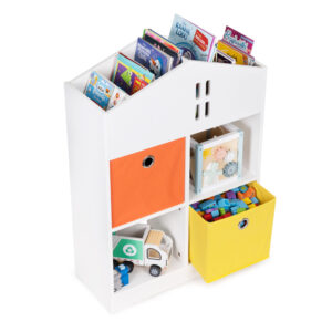 Medinė vaikiška spintelė-lentyna, lėlių namelis ir organizatorius su skyreliais, ECOTOYS - Image 4