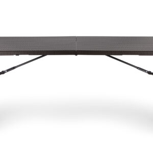 Maitinimo rinkinys su 180 cm banketiniu stalu ir 2 rotango suolais – Rudas, MultiGarden - Image 4