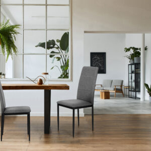4 kėdžių komplektas valgomajam ir svetainei, pilkos spalvos, ModernHome - Image 4