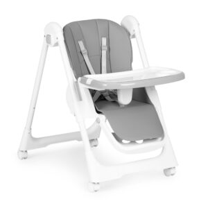 Aukšta kėdutė su aukščio reguliavimu, eko odos apmušalais, saugos diržais ir dvigubu padėklu, pilka, ECOTOYS - Image 4