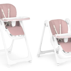 Aukšta kėdutė su aukščio reguliavimu, eko odos apmušalais, saugos diržais ir dvigubu padėklu, rožinė, ECOTOYS - Image 4