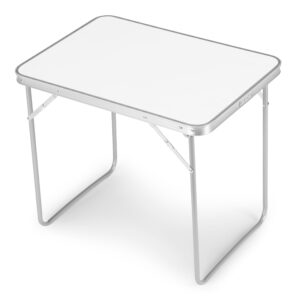 Stovyklavimo stalas, sulankstomas iškylų stalas, 80x60 cm, baltas, MultiGarden - Image 4