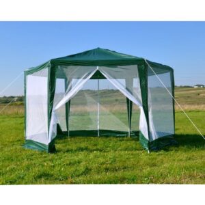 Komercinė sodo pavėsinė-palapinė, 2x2x2 m, su tinkleliu nuo uodų, žalia, MultiGarden - Image 4