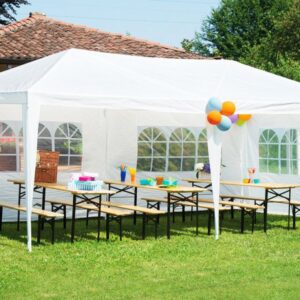 Sodo komercinė pavėsinė-palapinė, 3x6 m, 6 sienos, balta, MultiGarden - Image 4