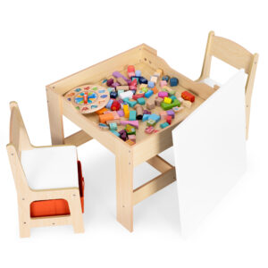 Vaikiškų baldų komplektas – stalas + 2 kėdės su kreidine lenta ECOTOYS - Image 4