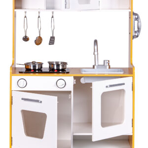 Medinė žaislinė virtuvėlė su daugialypės terpės degikliais vaikams ECOTOYS - Image 4