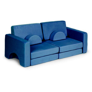 Sudedama modulinė sofa vaikams, didelė, 2 vietų, „pasidaryk pats“, 10 minkštų pagalvių – mėlyna ECOTOYS - Image 4