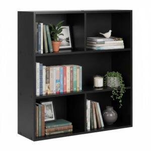 Moderni pastatoma lentyna svetainei ir miegamajam, 3 lentynos, juoda, ModernHome - Image 4