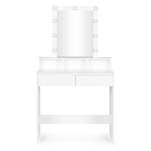 Kosmetinis staliukas su veidrodžiu ir LED apšvietimu, 3 spalvų ryškumo reguliavimas, ModernHome - Image 4