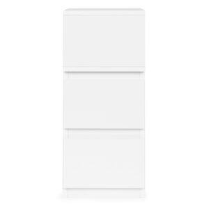 LED naktinis staliukas miegamajam, spintelė su 2 stalčiais, balta, ModernHome - Image 4