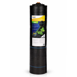 Juoda UV spinduliams atspari agroplėvelė 135 g/m² piktžolių kontrolės danga 0,8×100 m, smeigės, MultiGarden - Image 4