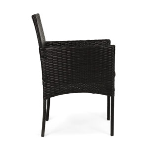 Technorattano sodo baldų komplektas: 2 kėdės ir stalas, juodas, MultiGarden - Image 4