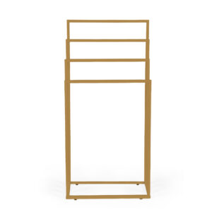 Metalinis pastatomas rankšluosčių stovas su 4 laikikliais, auksinis, ModernHome - Image 4