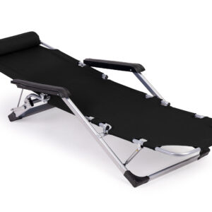 Sodo paplūdimio kėdė gultas, sulankstomas 2-in-1, juodas, MultiGarden - Image 4
