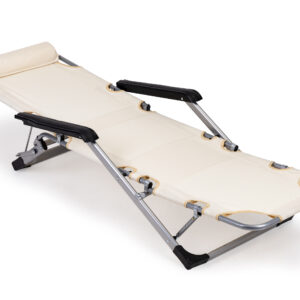 Sodo paplūdimio kėdė gultas, sulankstomas 2-in-1, smėlio spalvos, MultiGarden - Image 4