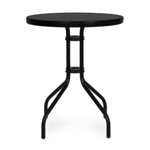 Apvalus sodo stalas 60 cm, grūdinto stiklo stalas sodui, terasai ar balkonui, juodas MultiGarden - Image 4