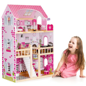 Medinis lėlių namelis su baldais, ECOTOYS - Image 4