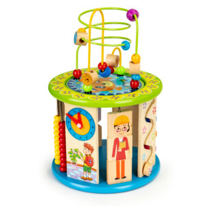 Medinis lavinamasis kubas su žaidimais ir kaladėlėmis, žvejybos žaidimas, ECOTOYS - Image 4