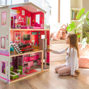 Didelis medinis lėlių namelis su liftu - Malibu Residence ECOTOYS - Image 4