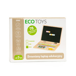 Medinis magnetinis edukacinis nešiojamojo kompiuterio formos magnetinė lenta su telefonu ir raidėmis ECOTOYS - Image 4