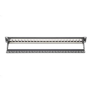 Digitus | Modular Patch Panel | DN-91411 | Layout Keystone Entry: Straight; Area of application: 483 mm (19") cabinet; Suitable for 483 mm (19") cabinet mounting; Housing material: 1.5 mm SPCC cold rolled stell sheet, powder-coated; Ports: 24 | Black - Image 2