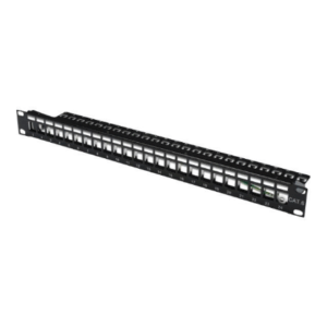 Digitus | Modular Patch Panel | DN-91411 | Layout Keystone Entry: Straight; Area of application: 483 mm (19") cabinet; Suitable for 483 mm (19") cabinet mounting; Housing material: 1.5 mm SPCC cold rolled stell sheet, powder-coated; Ports: 24 | Black - Image 3