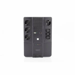 Digitus | All-in-One UPS | All-in-One UPS, 800VA/480W, LED 12V/9Ah x1, 4x CEE 7/7,3x IEC C13, USB, RJ45 | 800 VA | 480 W - Image 2