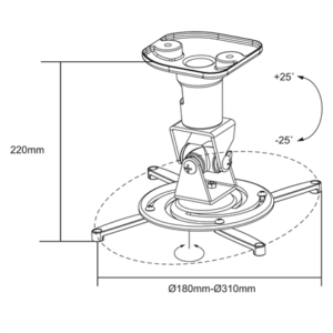 Logilink BP0003 Projector mount, ceiling, universal, 220 mm, white | Logilink - Image 4