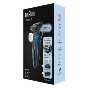 Braun | Shaver | 61-B1500s | Operating time (max) 50 min | Wet & Dry | Blue/Black - Image 3