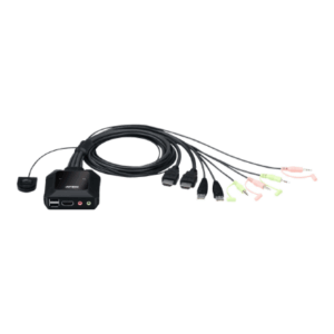 Aten | 2-Port USB 4K HDMI Cable KVM Switch with Remote Port Selector | CS22H-AT - Image 1
