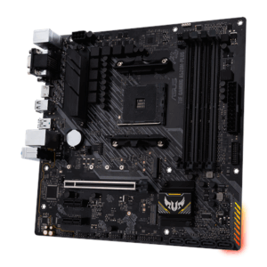 Asus | TUF GAMING A520M-PLUS | Processor family  AMD | Processor socket AM4 | DDR4 | Memory slots 4 | Supported hard disk drive interfaces SATA, M.2 | Number of SATA connectors 4 | Chipset  AMD A520 | Micro ATX - Image 2